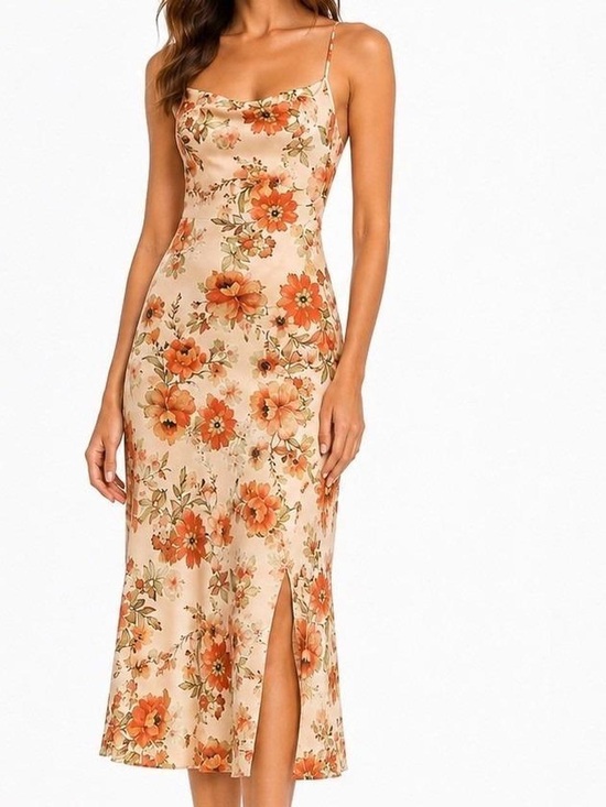 Astr Dresses & Skirts - ASTR The Label Floral Satin Midi Slip Dress